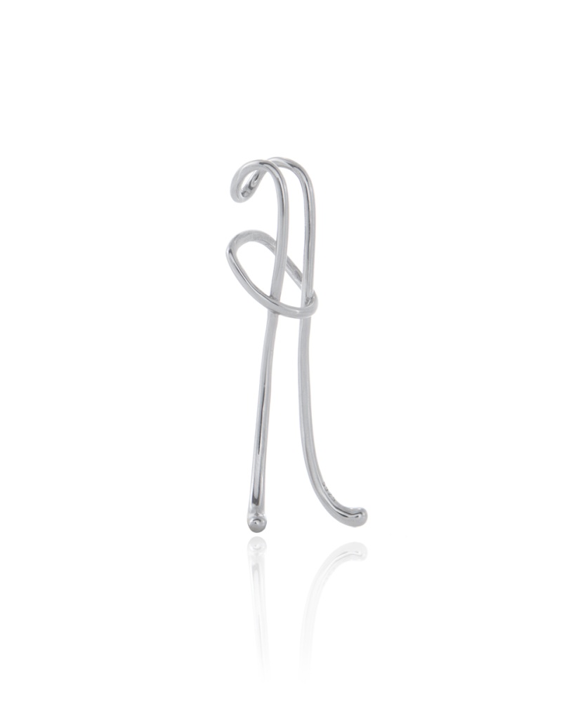Ασημένιο μονό σκουλαρίκι Ear Cuff με ιδιαίτερο σχέδιο