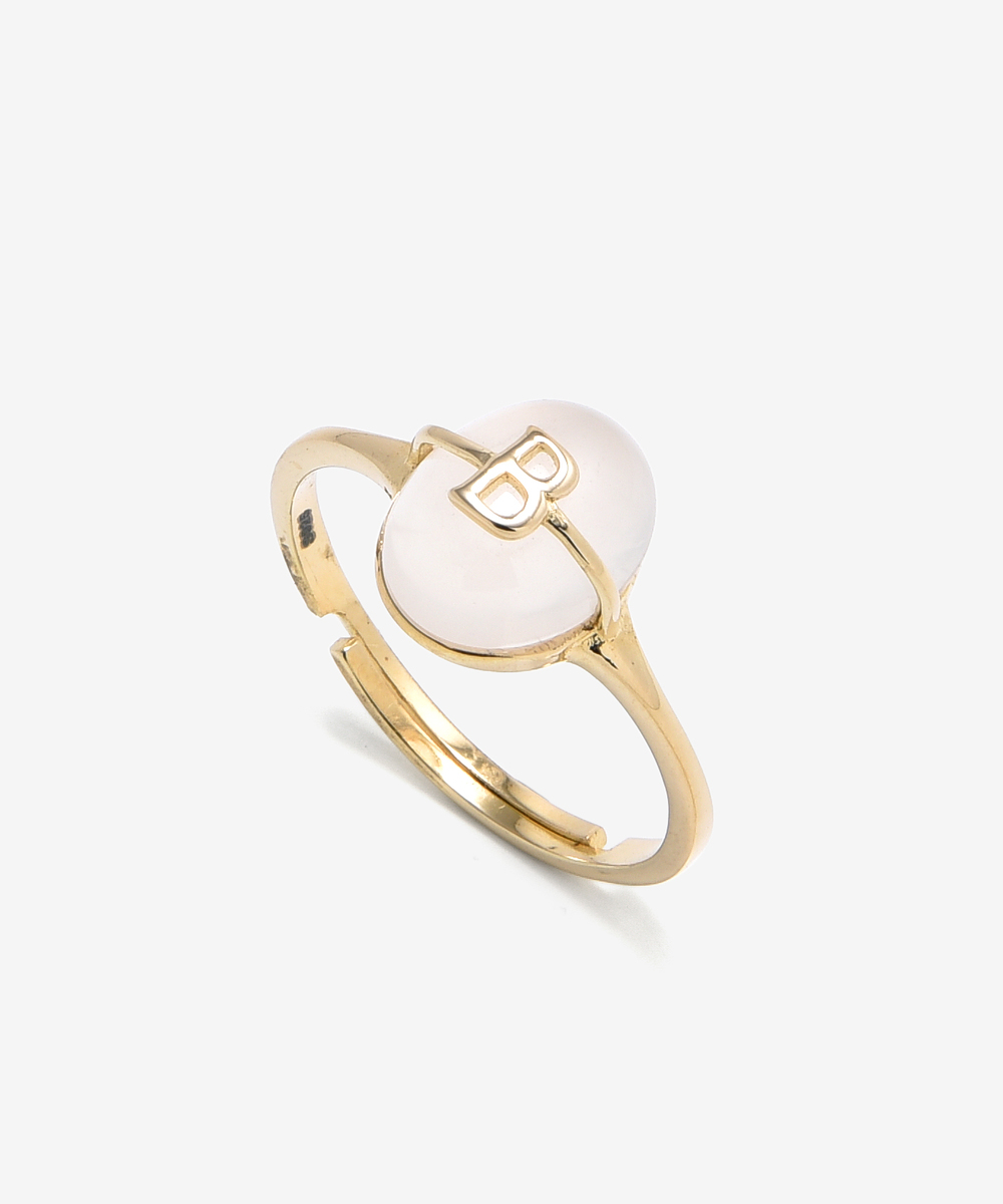 Ασημένιο Δαχτυλίδι με σχέδιο Σμάλτο Μονόγραμμα επιχρυσωμένο