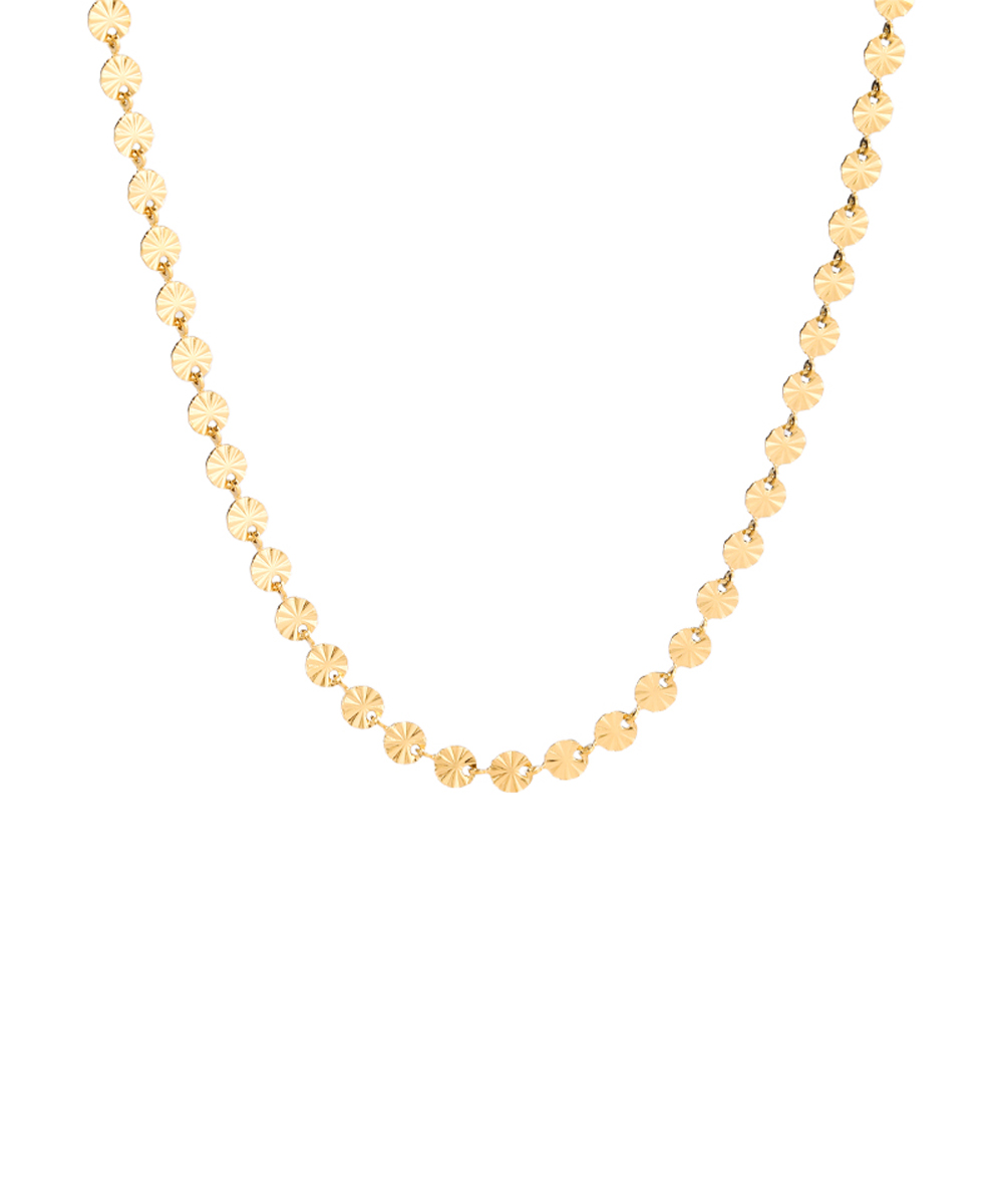 Κολιέ αλυσίδα με λαμπερά στοιχεία από ανοξείδωτο ατσάλι σε χρυσή απόχρωση