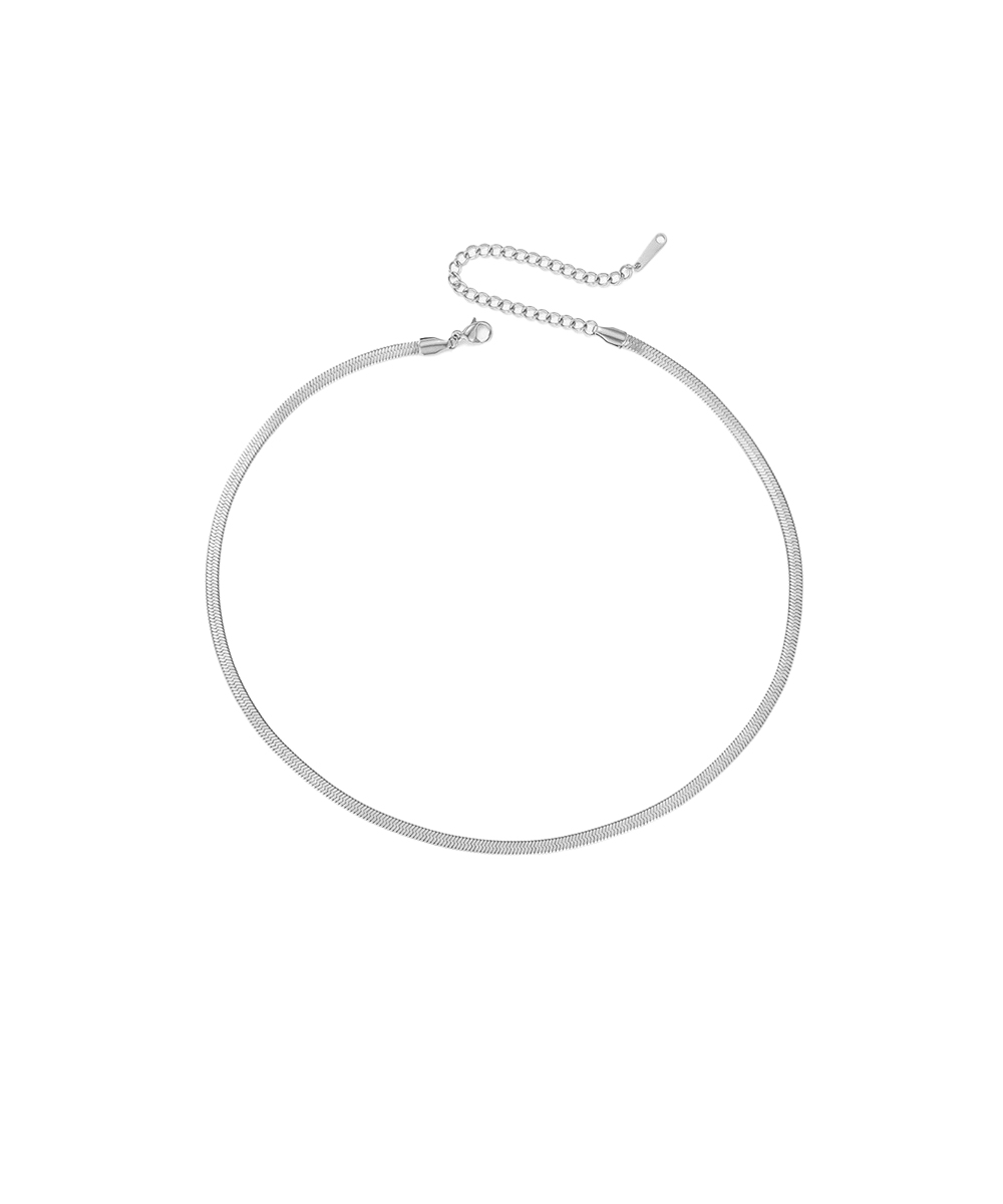 Κολιέ αλυσίδα "snake" από ανοξείδωτο ατσάλι σε ασημένια απόχρωση