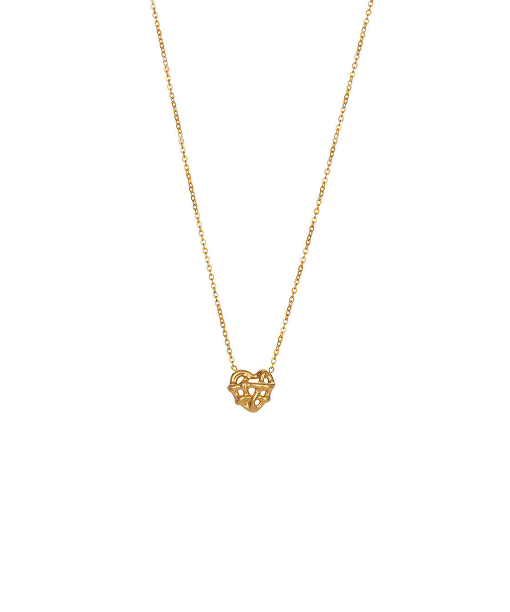 Κολιέ με καρδιά από ανοξείδωτο ατσάλι σε χρυσή απόχρωση