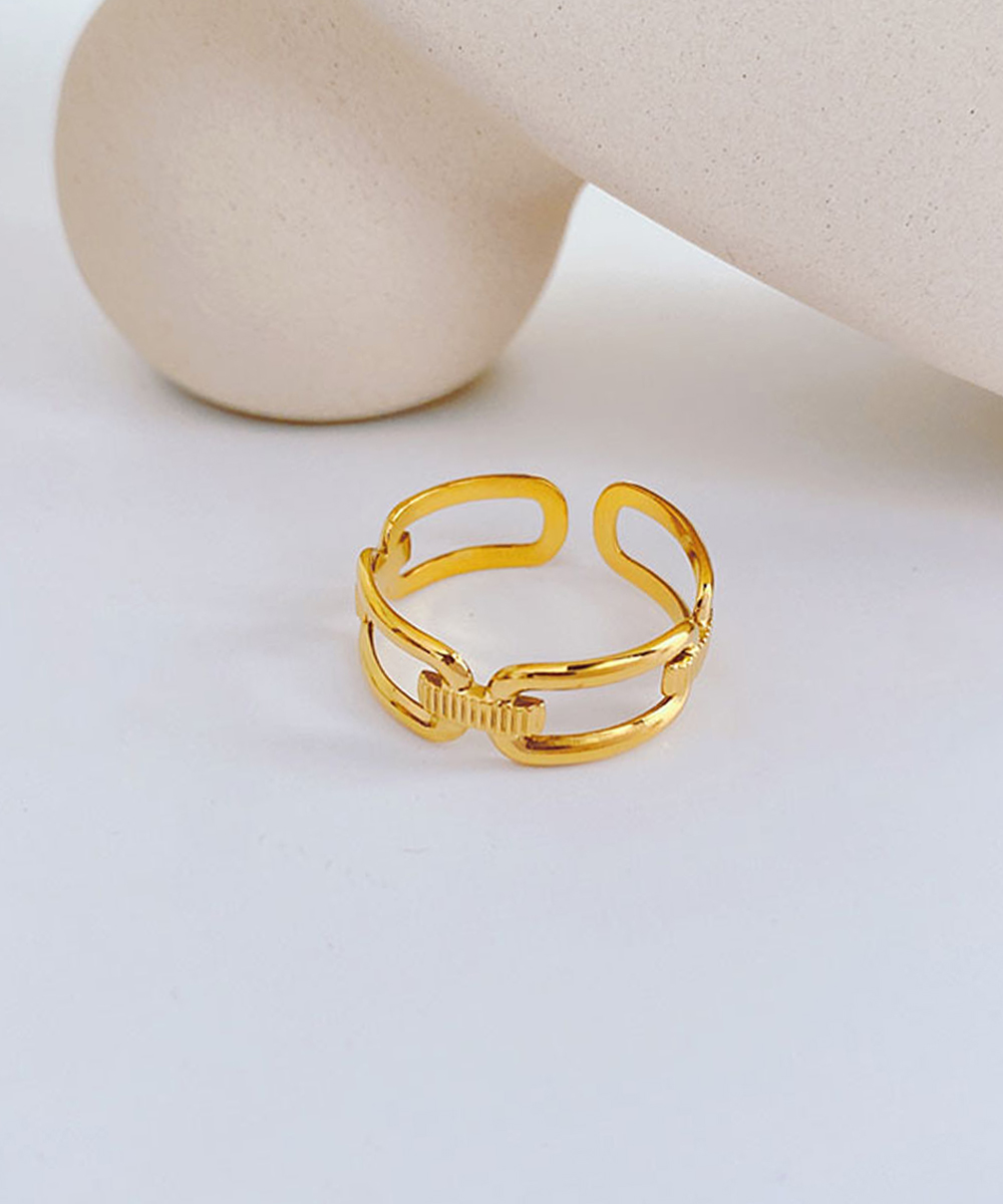 Δαχτυλίδι one size από ανοξείδωτο ατσάλι σε χρυσή απόχρωση