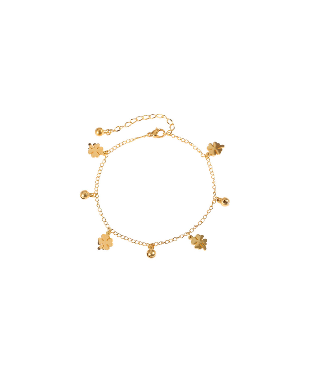 Βραχιόλι με κρεμαστά στοιχεία από ανοξείδωτο ατσάλι σε χρυσή απόχρωση