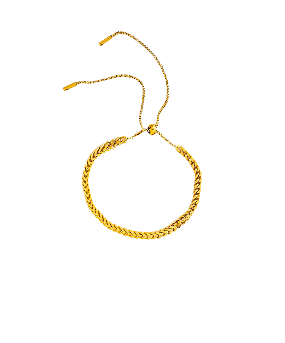 Βραχιόλι αλυσίδα με ρυθμιζόμενο κούμπωμα από ανοξείδωτο ατσάλι σε χρυσή απόχρωση