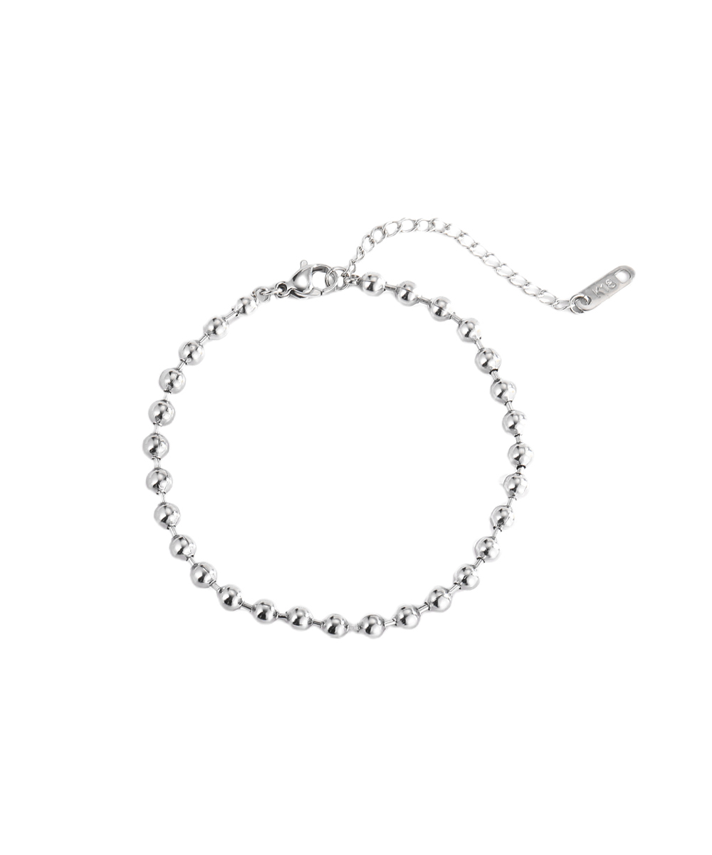 Βραχιόλι με αλυσίδα από μπίλιες από ανοξείδωτο ατσάλι σε ασημένια απόχρωση