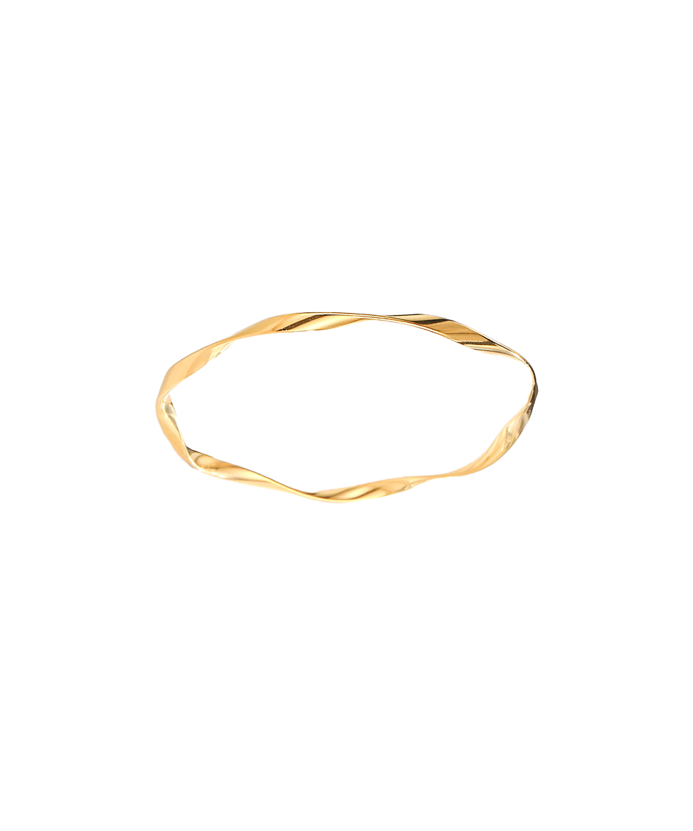 Χειροπέδα με στριφτό σχέδιο από ανοξείδωτο ατσάλι σε χρυσή απόχρωση