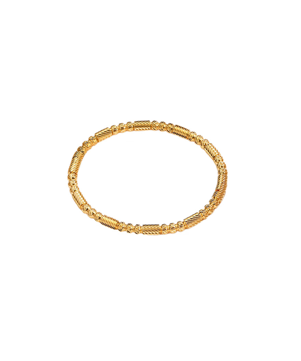 Χειροπέδα με ανάγλυφο σχέδιο από ανοξείδωτο ατσάλι σε χρυσή απόχρωση