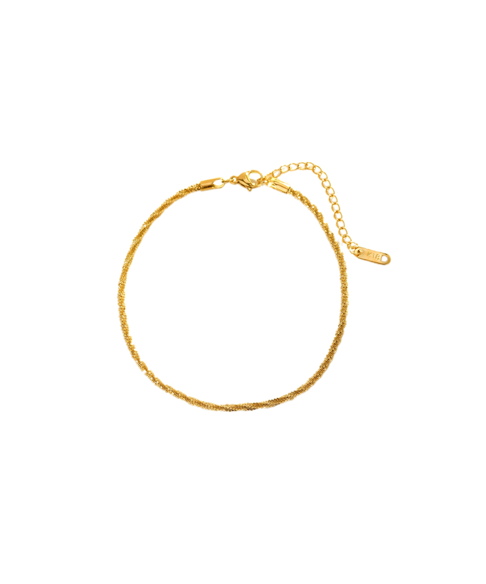 Αλυσίδα ποδιού με πλέξη από ανοξείδωτο ατσάλι σε χρυσή απόχρωση