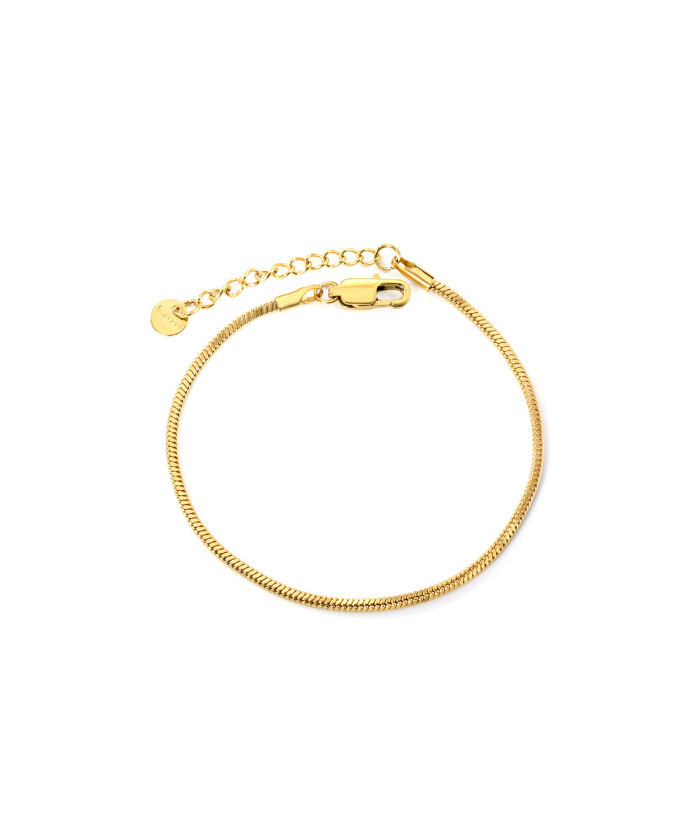 Βραχιόλι αλυσίδα snake από ανοξείδωτο ατσάλι σε χρυσή απόχρωση