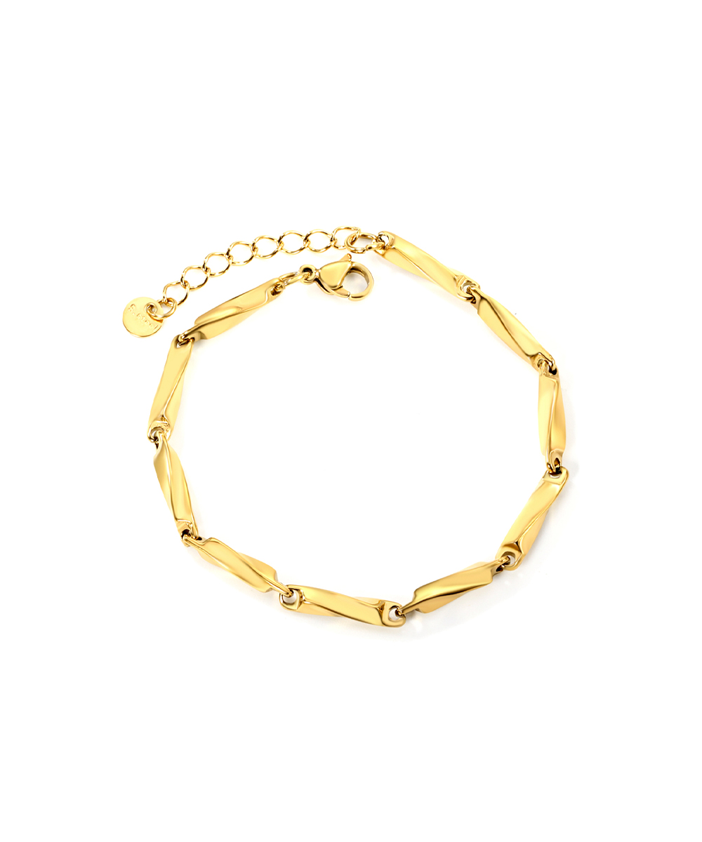 Βραχιόλι αλυσίδα από ανοξείδωτο ατσάλι σε χρυσή απόχρωση