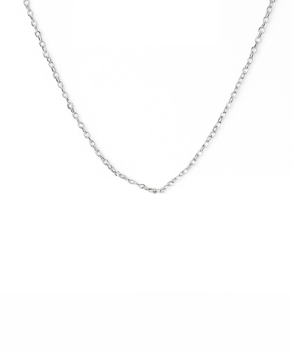 Κολιέ αλυσίδα από ανοξείδωτο ατσάλι σε ασημένια απόχρωση