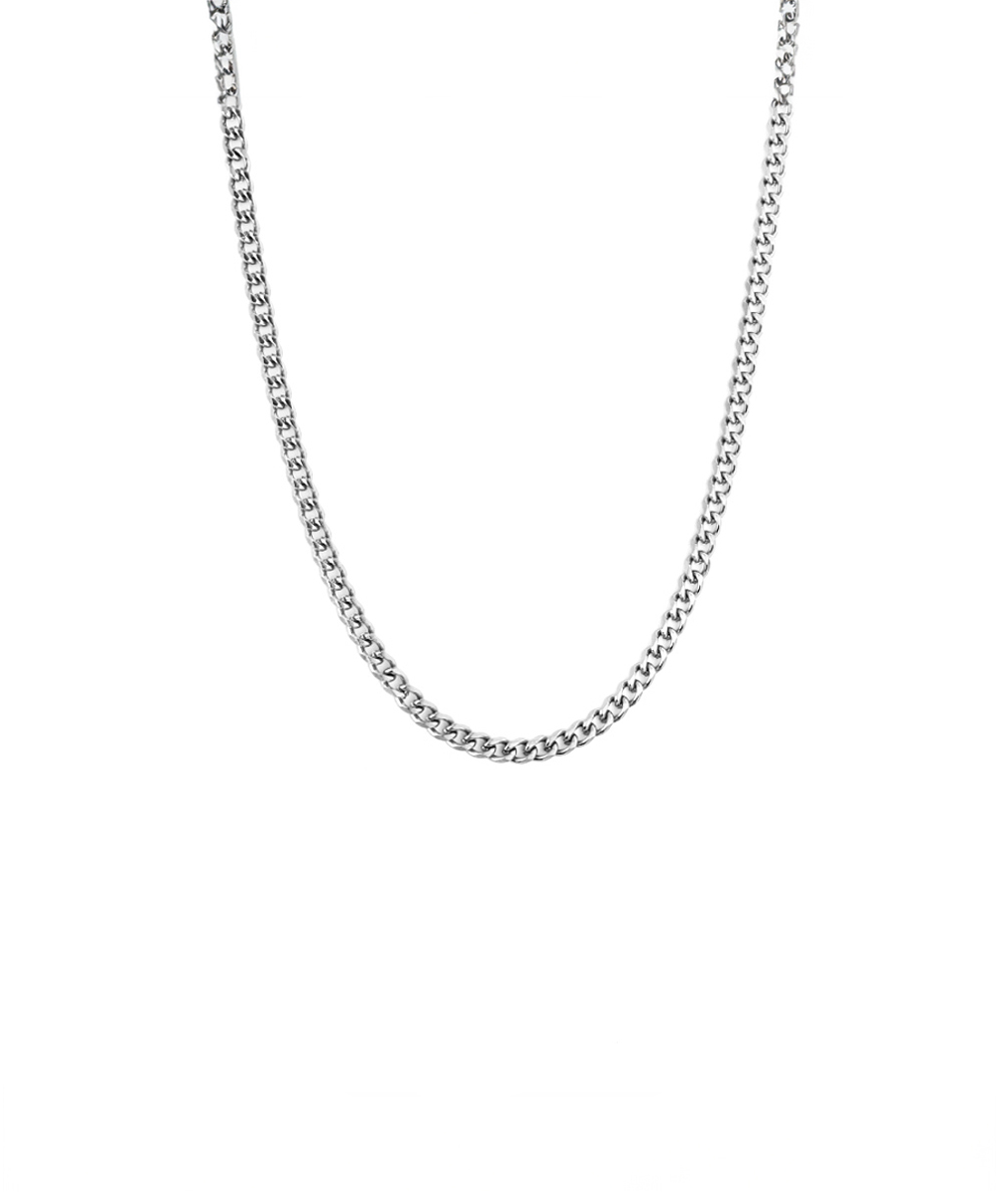 Κολιέ αλυσίδα από ανοξείδωτο ατσάλι σε ασημένια απόχρωση