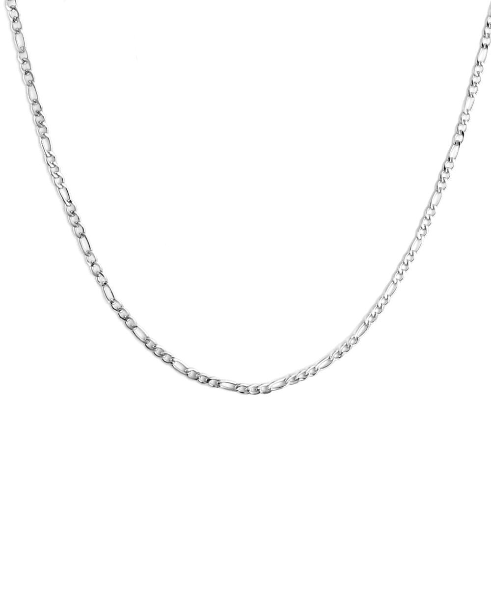 Κολιέ αλυσίδα φίγκαρο από ανοξείδωτο ατσάλι σε ασημένια απόχρωση