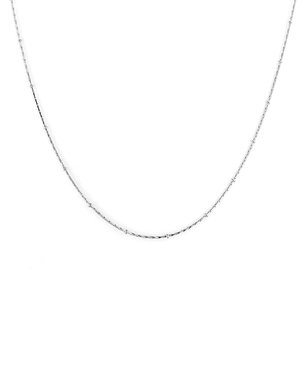 Κολιέ αλυσίδα με μικρές μπίλιες από ανοξείδωτο ατσάλι σε ασημένια απόχρωση