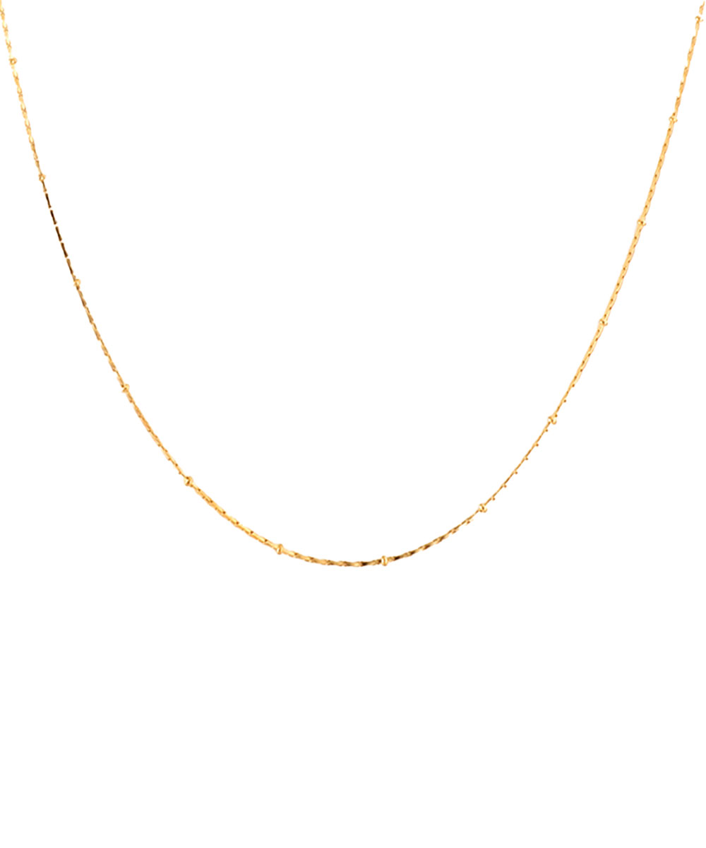 Κολιέ αλυσίδα με μικρές μπίλιες από ανοξείδωτο ατσάλι σε χρυσή απόχρωση