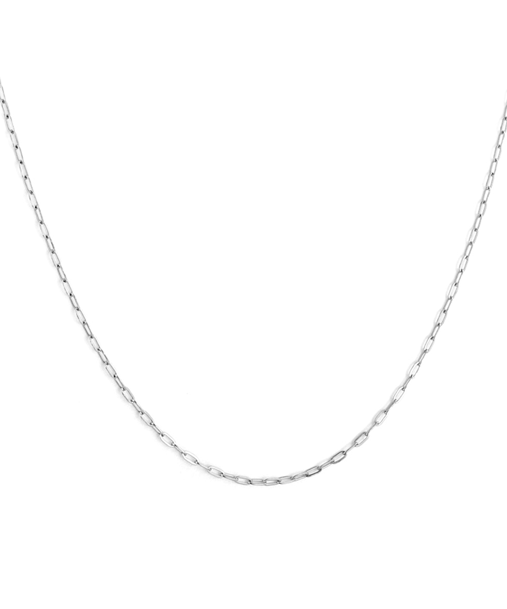 Κολιέ αλυσίδα με οβάλ κρίκους από ανοξείδωτο ατσάλι σε ασημένια απόχρωση