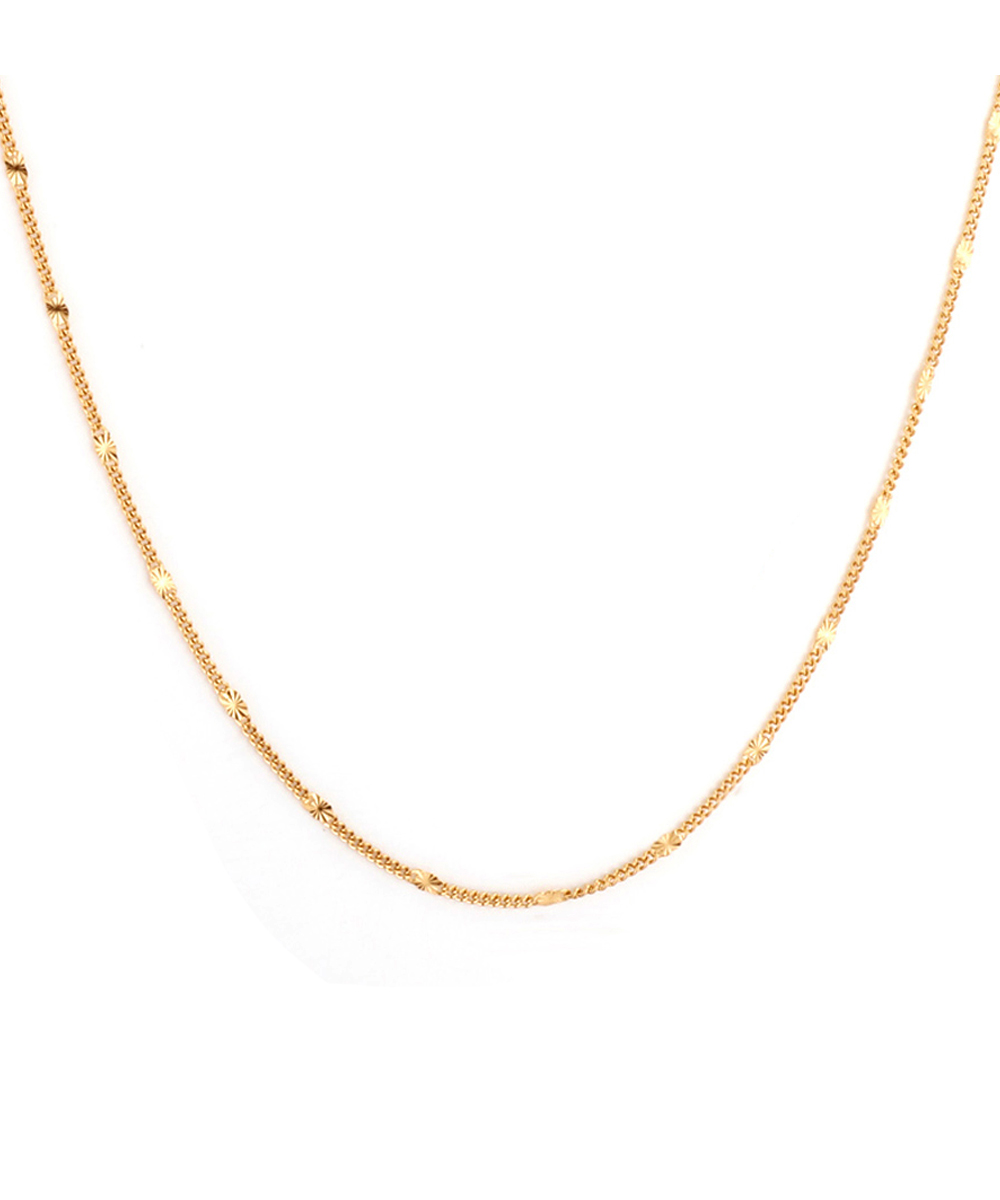 Κολιέ αλυσίδα με λεπτομέρειες σε ανοξείδωτο ατσάλι σε χρυσή απόχρωση