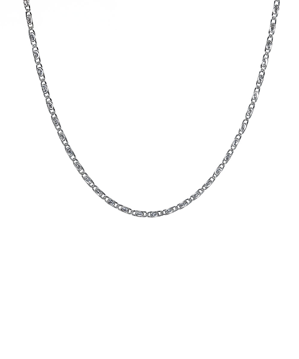 Κολιέ αλυσίδα από ανοξείδωτο ατσάλι σε ασημένια απόχρωση