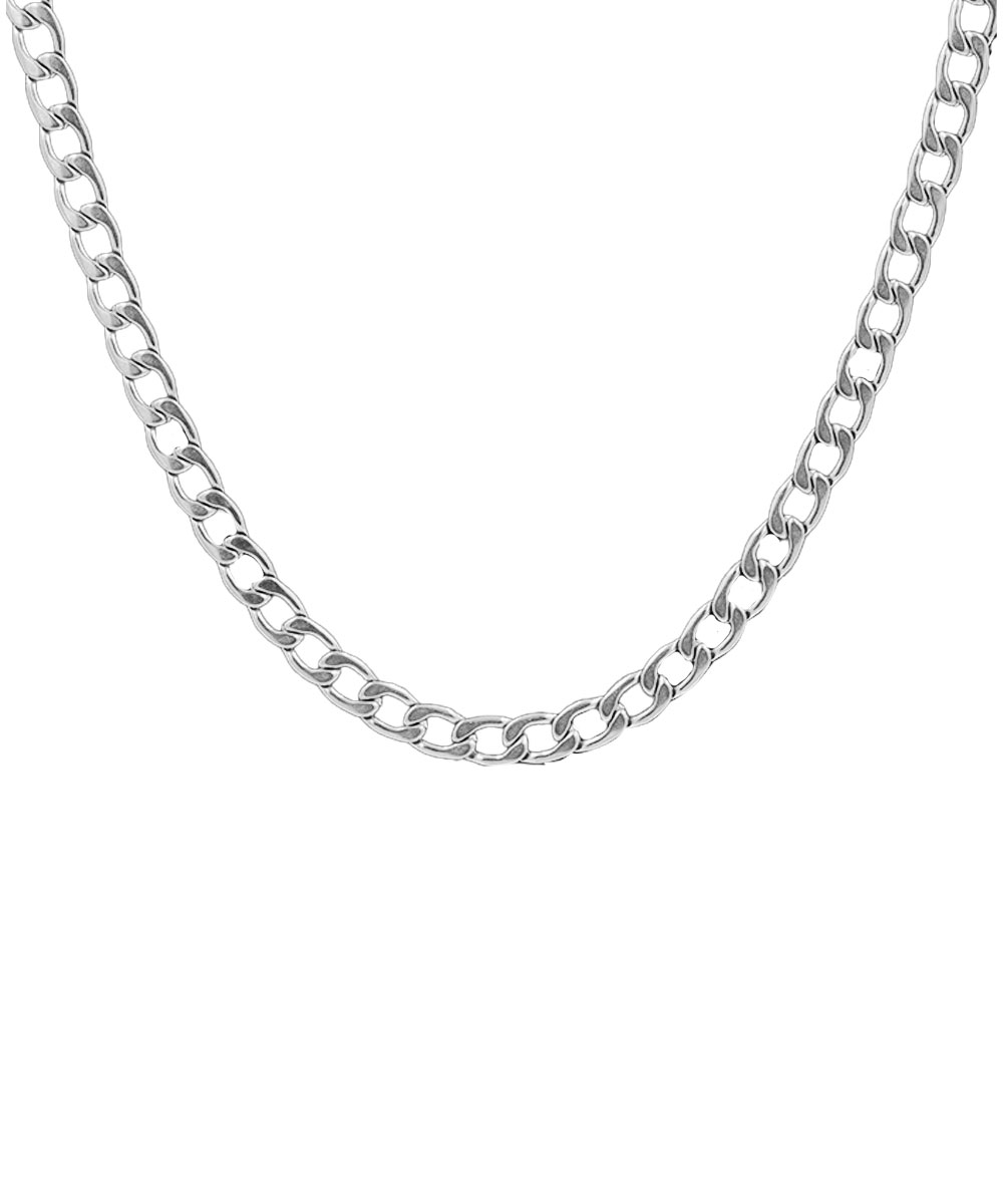 Κολιέ αλυσίδα από ανοξείδωτο ατσάλι σε ασημένια απόχρωση