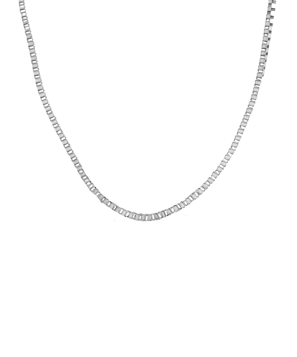 Κολιέ αλυσίδα από ανοξείδωτο ατσάλι σε ασημένια απόχρωση