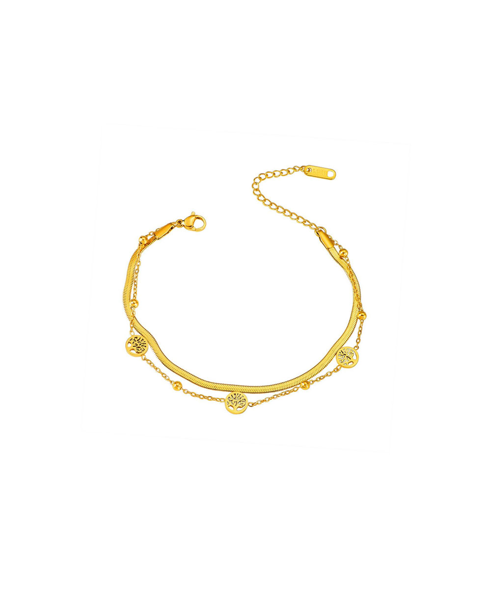 Βραχιόλι με διπλή αλυσίδα και κρεμαστά 