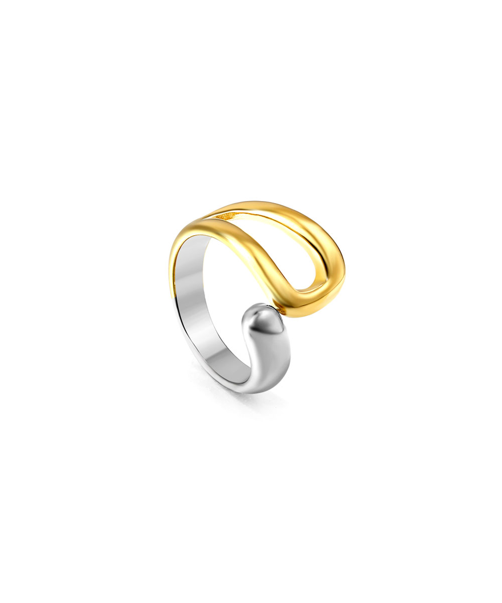 Δαχτυλίδι one size με minimal σχέδιο από ανοξείδωτο ατσάλι σε ασημένια και χρυσή απόχρωση