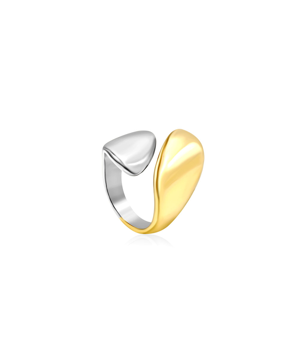 Δαχτυλίδι one size με minimal σχέδιο από ανοξείδωτο ατσάλι σε ασημένια και χρυσή απόχρωση