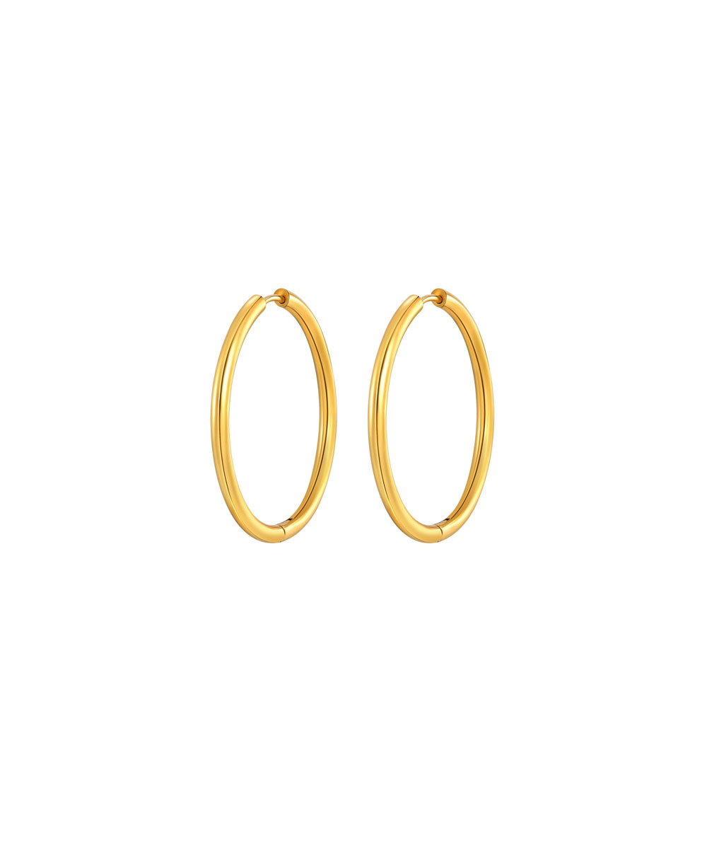 Κρίκοι σκουλαρίκια από ανοξείδωτο ατσάλι σε χρυσή απόχρωση