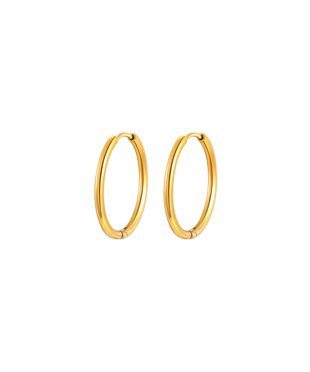 Κρίκοι σκουλαρίκια από ανοξείδωτο ατσάλι σε χρυσή απόχρωση