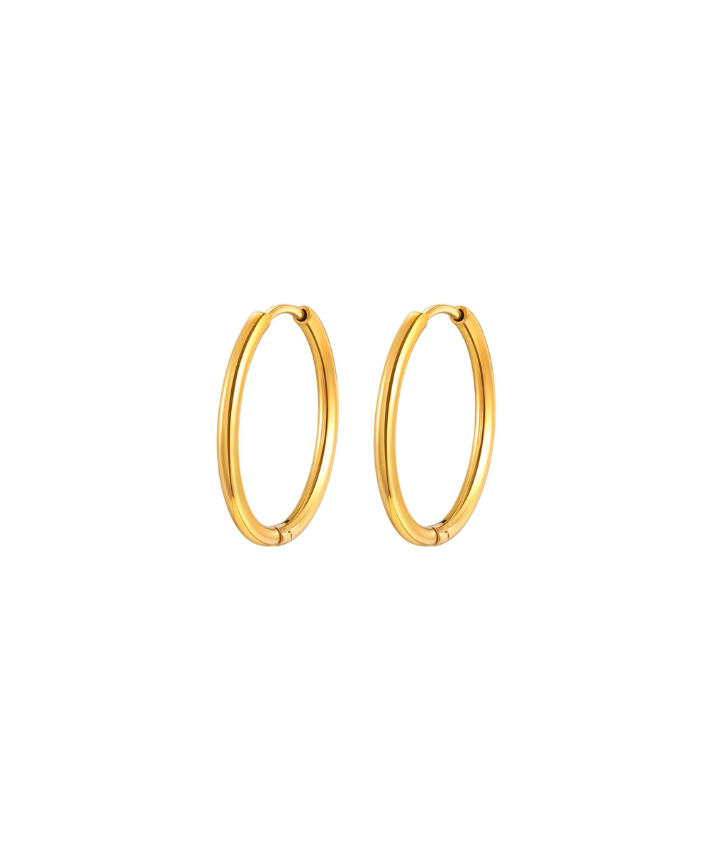 Κρίκοι σκουλαρίκια από ανοξείδωτο ατσάλι σε χρυσή απόχρωση