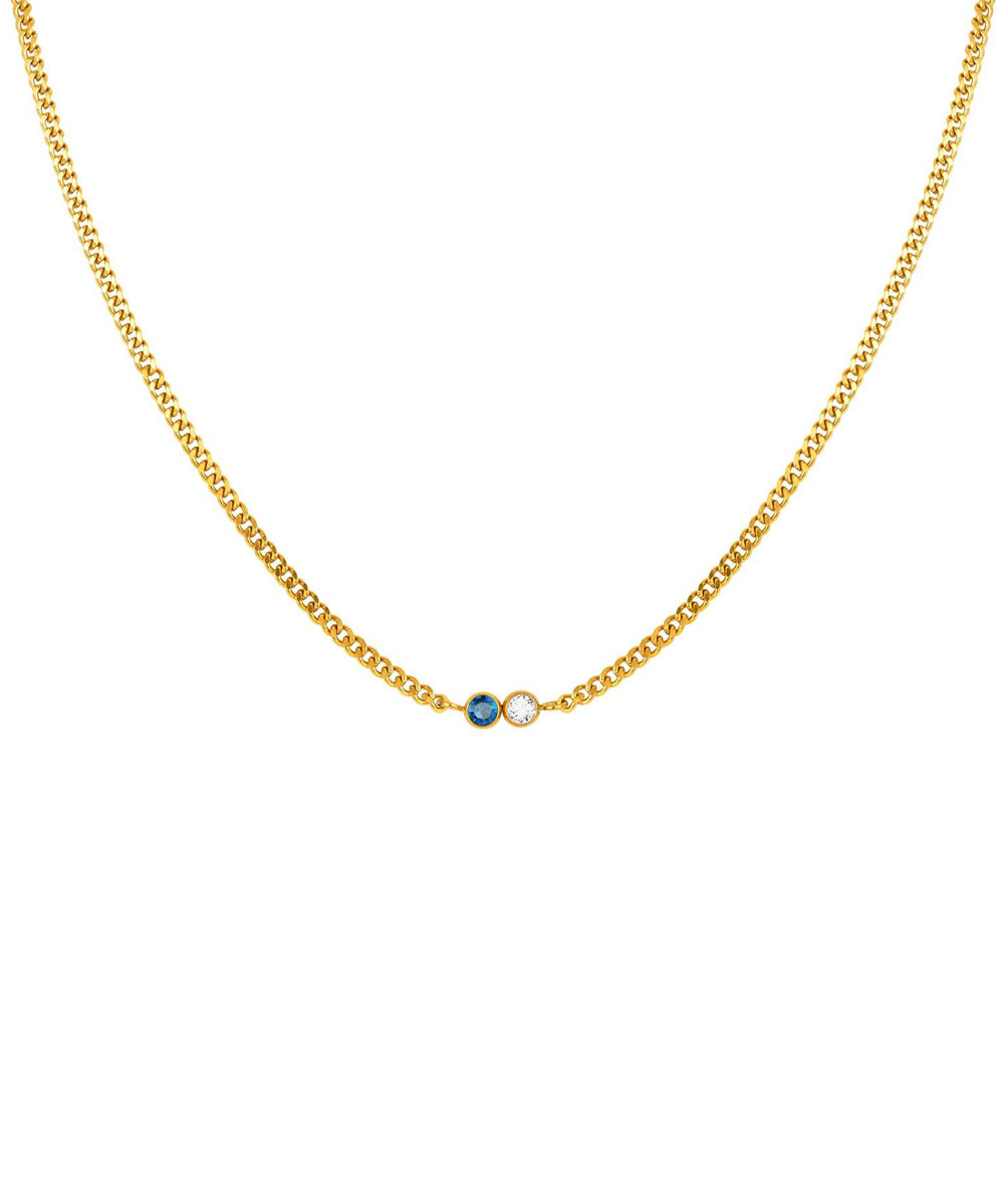 Κολιέ αλυσίδα διακοσμημένη με πολύχρωμα ζιργκόν από ανοξείδωτο ατσάλι σε χρυσή απόχρωση