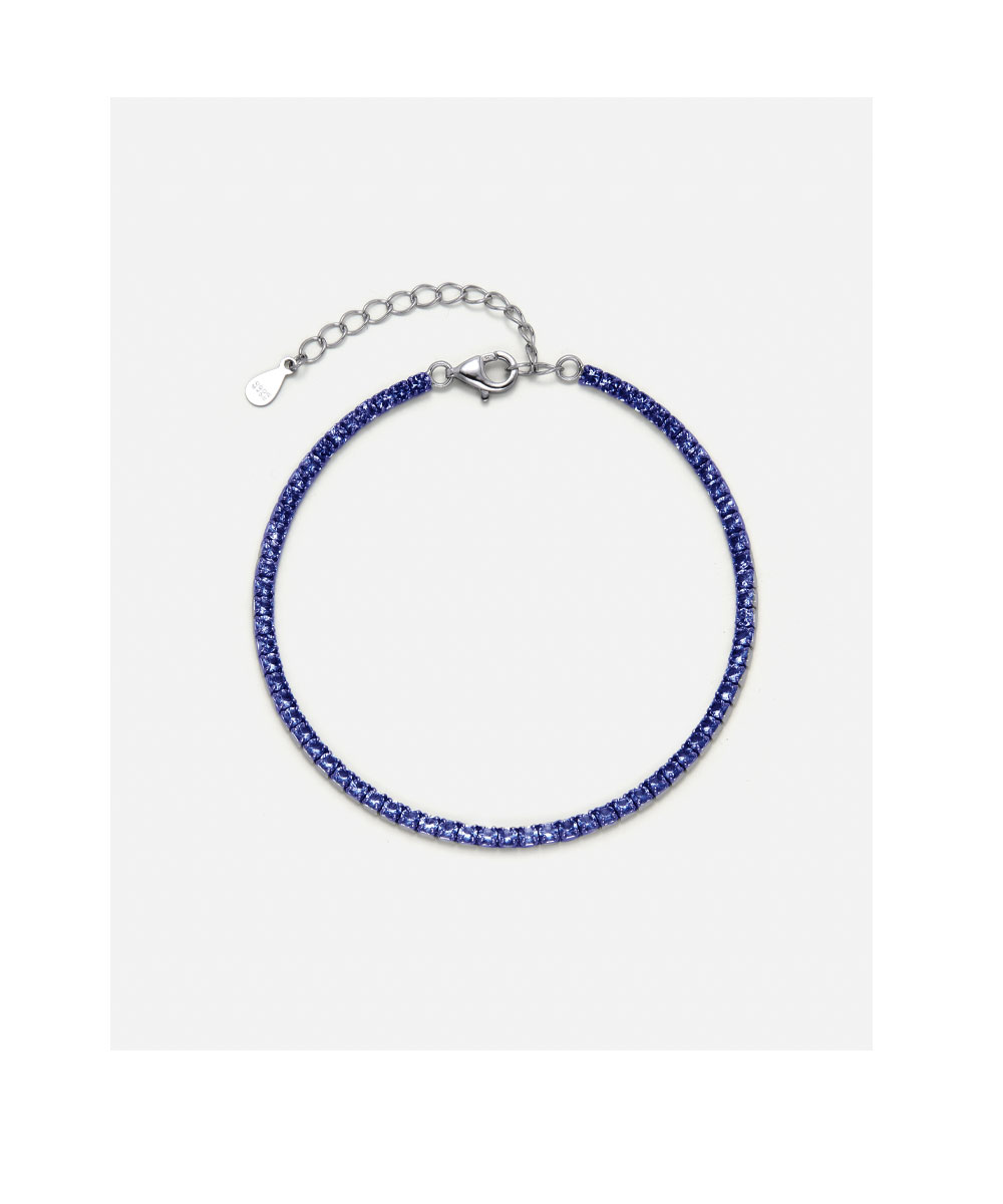 Βραχιόλι tennis από ασήμι 925 με μπλε ζιργκόν