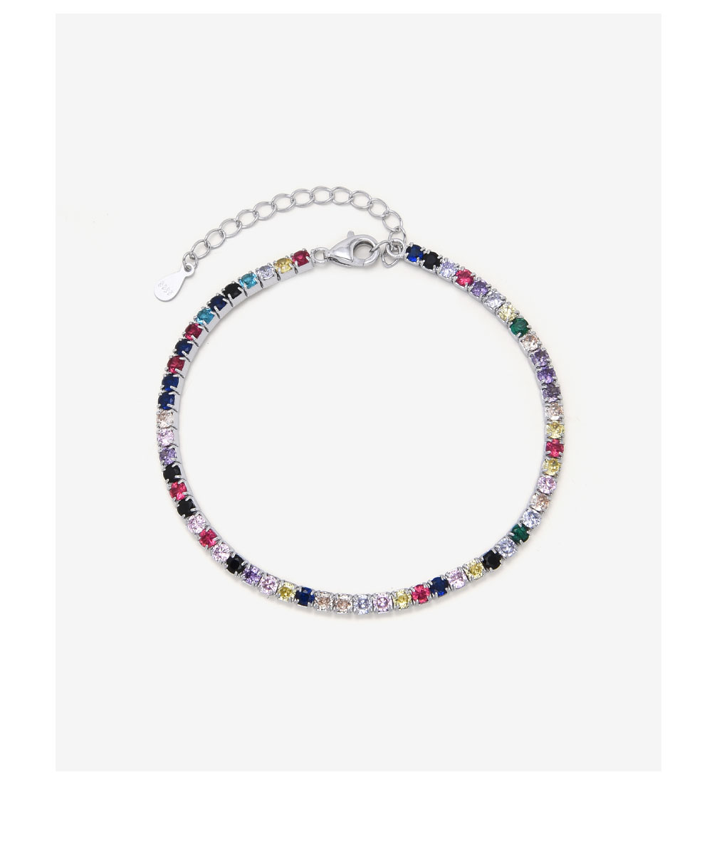 Βραχιόλι tennis από ασήμι 925 με πολύχρωμα ζιργκόν