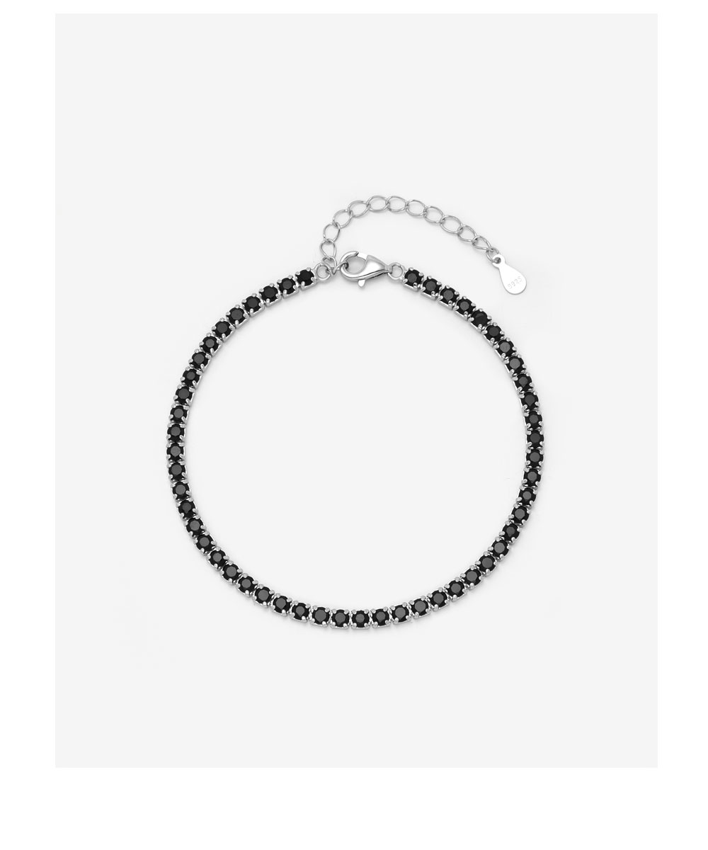 Βραχιόλι tennis από ασήμι 925 με μαύρα ζιργκόν