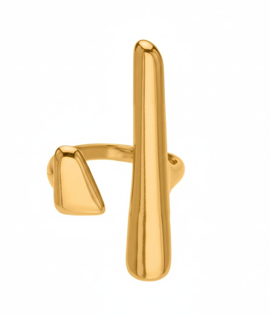 Δαχτυλίδι one size με minimal σχέδιο από ανοξείδωτο ατσάλι σε χρυσή απόχρωση
